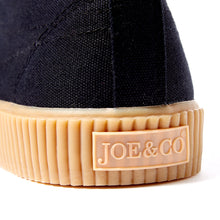 Load image into Gallery viewer, Joe & Co X Gola 01 Black Canvas & Vulcanised Gum Rubber Hi Top
