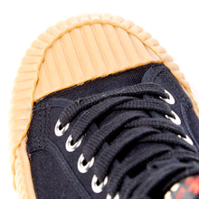 Load image into Gallery viewer, Joe & Co X Gola 01 Black Canvas & Vulcanised Gum Rubber Hi Top