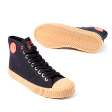 Load image into Gallery viewer, Joe & Co X Gola 01 Black Canvas & Vulcanised Gum Rubber Hi Top
