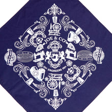 Load image into Gallery viewer, British Made Navy Silk Screen Printed Cotton Bandana