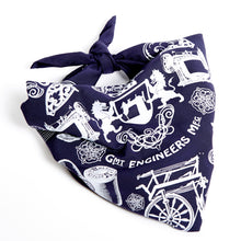 Load image into Gallery viewer, British Made Navy Silk Screen Printed Cotton Bandana