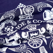 Load image into Gallery viewer, British Made Navy Silk Screen Printed Cotton Bandana