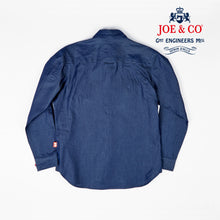 Load image into Gallery viewer, Talbot 02 navy chambray cotton penny round work shirt