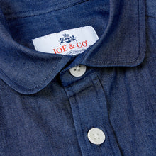 Load image into Gallery viewer, Talbot 02 navy chambray cotton penny round work shirt