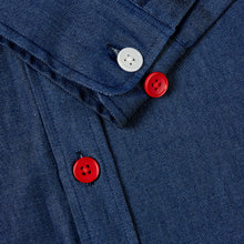 Load image into Gallery viewer, Talbot 02 navy chambray cotton penny round work shirt