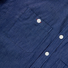 Load image into Gallery viewer, Talbot 02 navy chambray cotton penny round work shirt