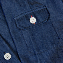 Load image into Gallery viewer, Talbot 02 navy chambray cotton penny round work shirt