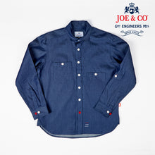 Load image into Gallery viewer, Talbot 02 navy chambray cotton penny round work shirt