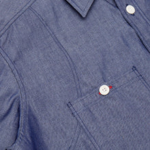 Load image into Gallery viewer, Dunham 02 Luxury Dark Blue Chambray Patch Shirt