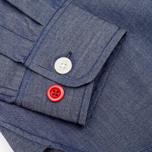 Load image into Gallery viewer, Dunham 02 Luxury Dark Blue Chambray Patch Shirt
