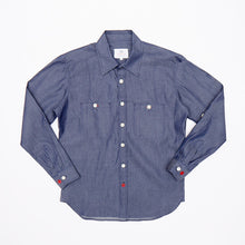 Load image into Gallery viewer, Dunham 02 Luxury Dark Blue Chambray Patch Shirt