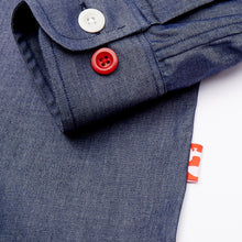 Load image into Gallery viewer, Dunham 02 Luxury Dark Blue Chambray Patch Shirt