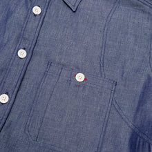 Load image into Gallery viewer, Dunham 02 Luxury Dark Blue Chambray Patch Shirt