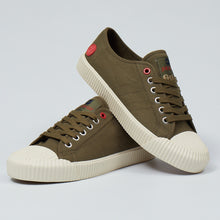 Load image into Gallery viewer, Joe & Co X Gola 04 Olive Canvas & Vulcanised Rubber Tennis Shoe