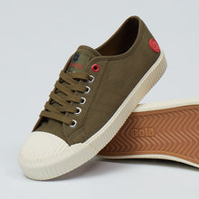 Load image into Gallery viewer, Joe & Co X Gola 04 Olive Canvas & Vulcanised Rubber Tennis Shoe