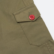 Load image into Gallery viewer, Vale 1 Olive Green Emerised Cotton Twill Utility Trouser