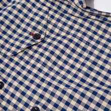 Load image into Gallery viewer, Albert 2 Navy &amp; Putty Gingham Ghost Check Penny Round Shirt
