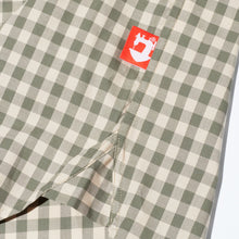 Load image into Gallery viewer, Albert 2 Sage Green &amp; Putty Gingham Ghost Check Penny Round Shirt
