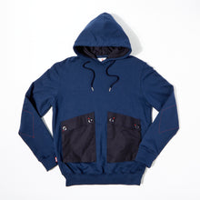 Load image into Gallery viewer, Holt 01 Dark Navy Knitted Loopback Hooded Sweatshirt