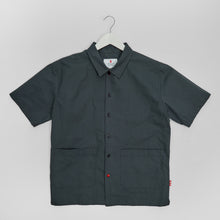 Load image into Gallery viewer, Camp 09 Navy Short Sleeve Cotton Poplin Bowling Shirt
