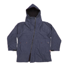 Load image into Gallery viewer, ASYEMMETRIC NAVY DRY WAX COAT
