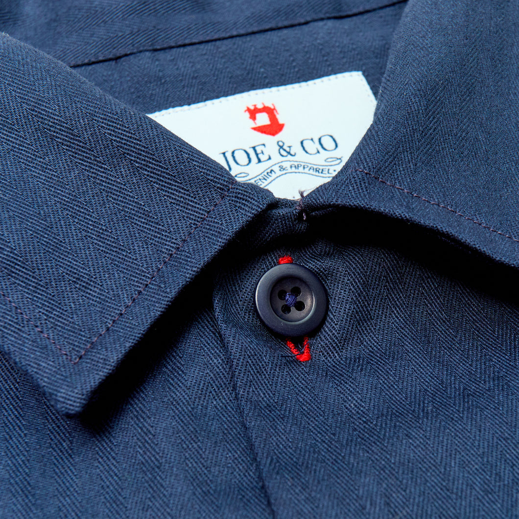 Chadwick 10 Dark Navy Herringbone Over Shirt