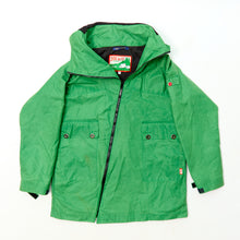 Load image into Gallery viewer, ASYEMMETRIC APPLE GREEN DRY WAX COAT
