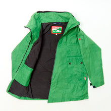 Load image into Gallery viewer, ASYEMMETRIC APPLE GREEN DRY WAX COAT
