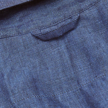 Load image into Gallery viewer, Beswick 01 Denim Blue Linen Bowling Shirt
