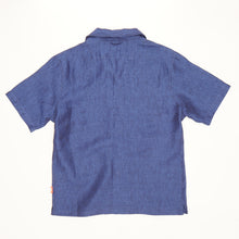 Load image into Gallery viewer, Beswick 01 Denim Blue Linen Bowling Shirt
