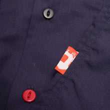 Load image into Gallery viewer, Joe&#39;s Repairs 2 Embroidered Garage Short Sleeve Navy Cotton Poplin Shirt
