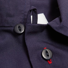 Load image into Gallery viewer, Joe&#39;s Repairs 2 Embroidered Garage Short Sleeve Navy Cotton Poplin Shirt
