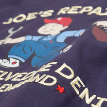 Load image into Gallery viewer, Joe&#39;s Repairs 2 Embroidered Garage Short Sleeve Navy Cotton Poplin Shirt
