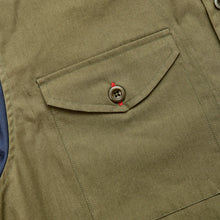 Load image into Gallery viewer, Baines 21 Khaki / Navy Luxury Cotton Poplin Over Shirt
