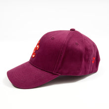 Load image into Gallery viewer, Babe 03 Outlined Burgandy Brushed Cotton 6 Panel Ball Cap
