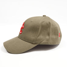 Load image into Gallery viewer, Babe 2 Outlined Khaki Brushed Cotton 6 Panel Ball Cap
