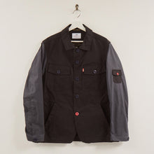 Load image into Gallery viewer, Bessemer Black And Navy Toned Dry Wax Hunting Style Jacket
