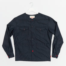 Load image into Gallery viewer, Baines 19 Dark Navy Blue Mixed Cotton Over Shirt

