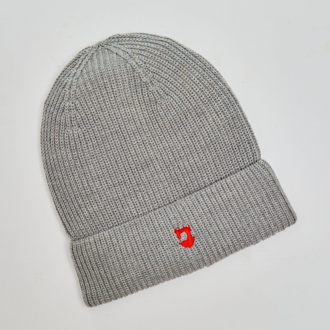 Signature Merino Wool Grey Beanie