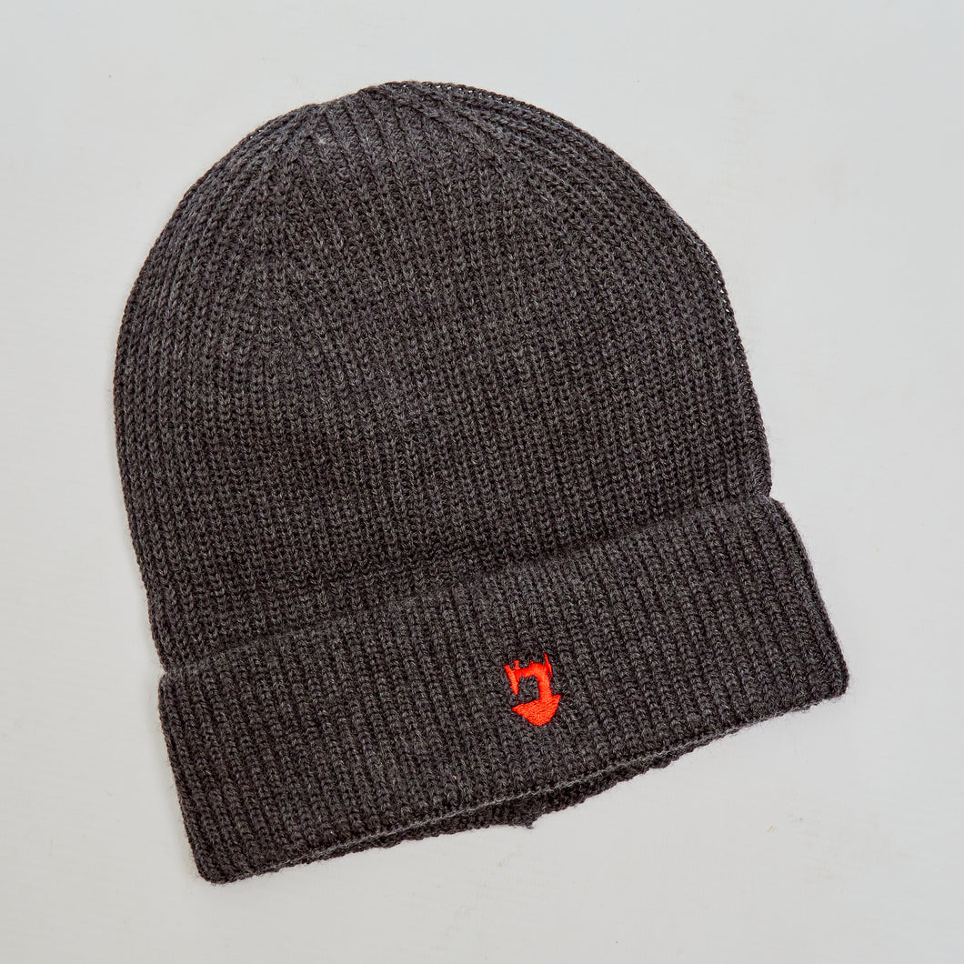 Signature Merino Wool Charcoal Grey Beanie