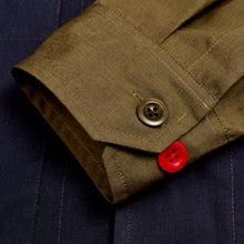 Load image into Gallery viewer, Baines 24 Navy/ Khaki Luxury Cotton Poplin Over Shirt
