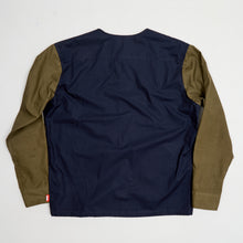 Load image into Gallery viewer, Baines 24 Navy/ Khaki Luxury Cotton Poplin Over Shirt
