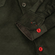 Load image into Gallery viewer, Paxton Dark 40 Dark Green Needle Corduroy Over Shirt
