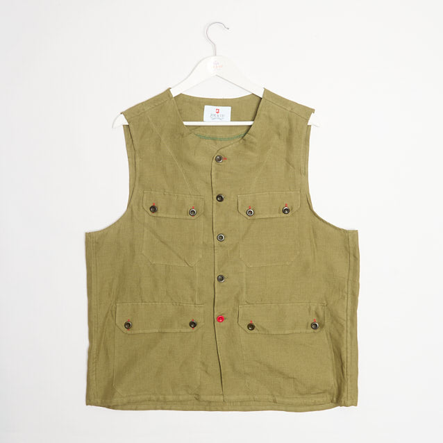 Bainewright 2 Moss Linen Vest