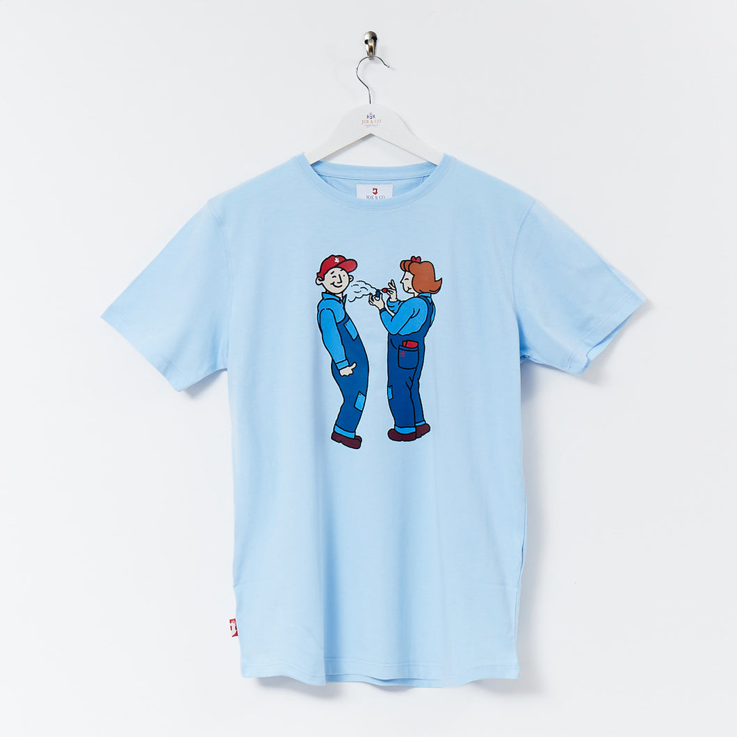Joe Parfum DTF Printed Sky Blue Australian Super Cotton T Shirt