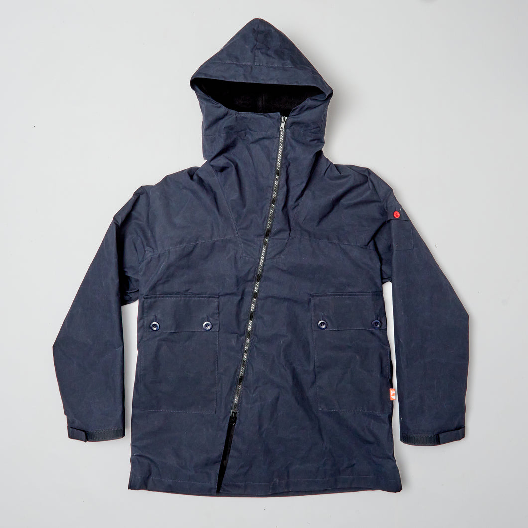 ASYEMMETRIC 2 NAVY DRY WAX COAT