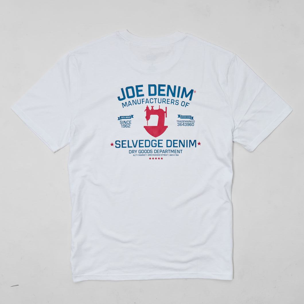 The Classic White Joe Denim DTF Organic T Shirt