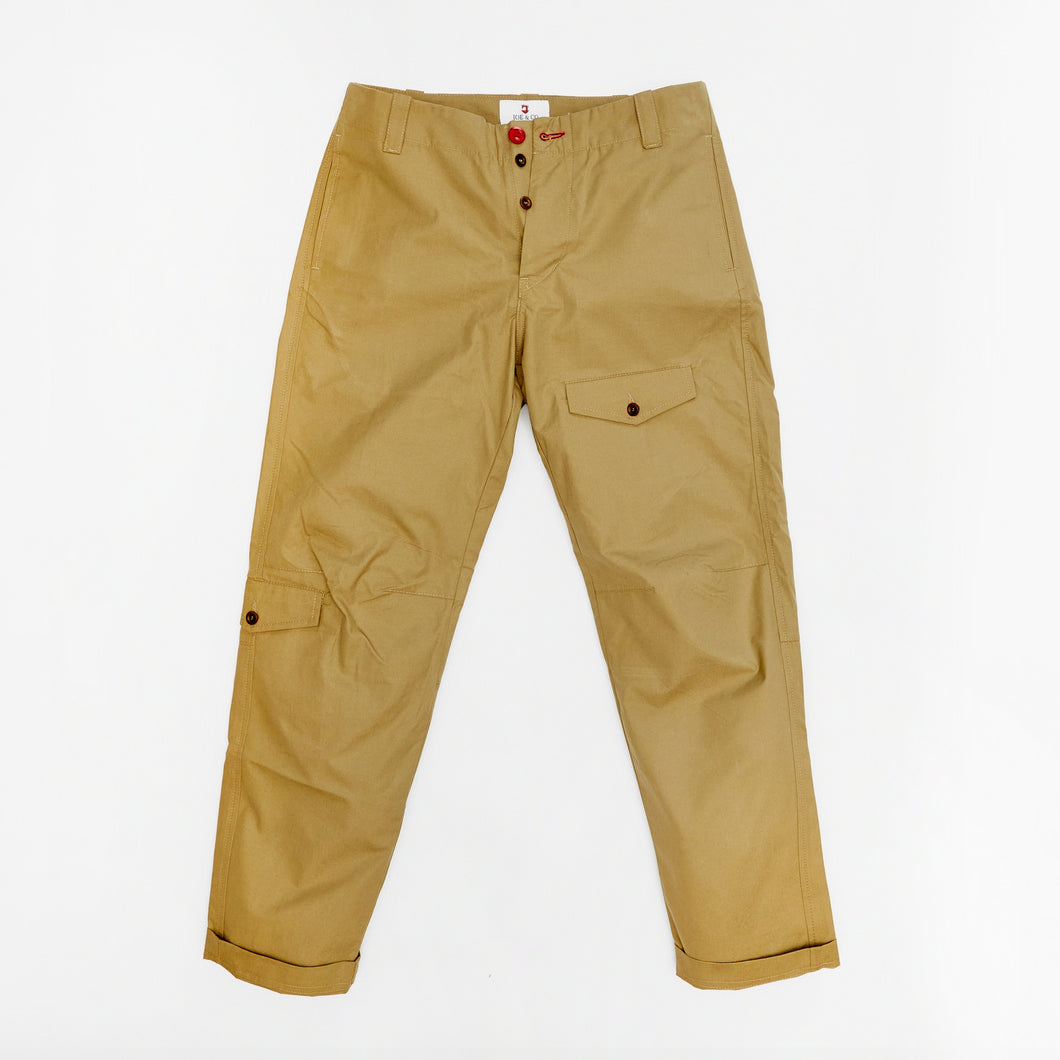 Bada 5 Luxury Fawn Cotton Twill Utility Trouser