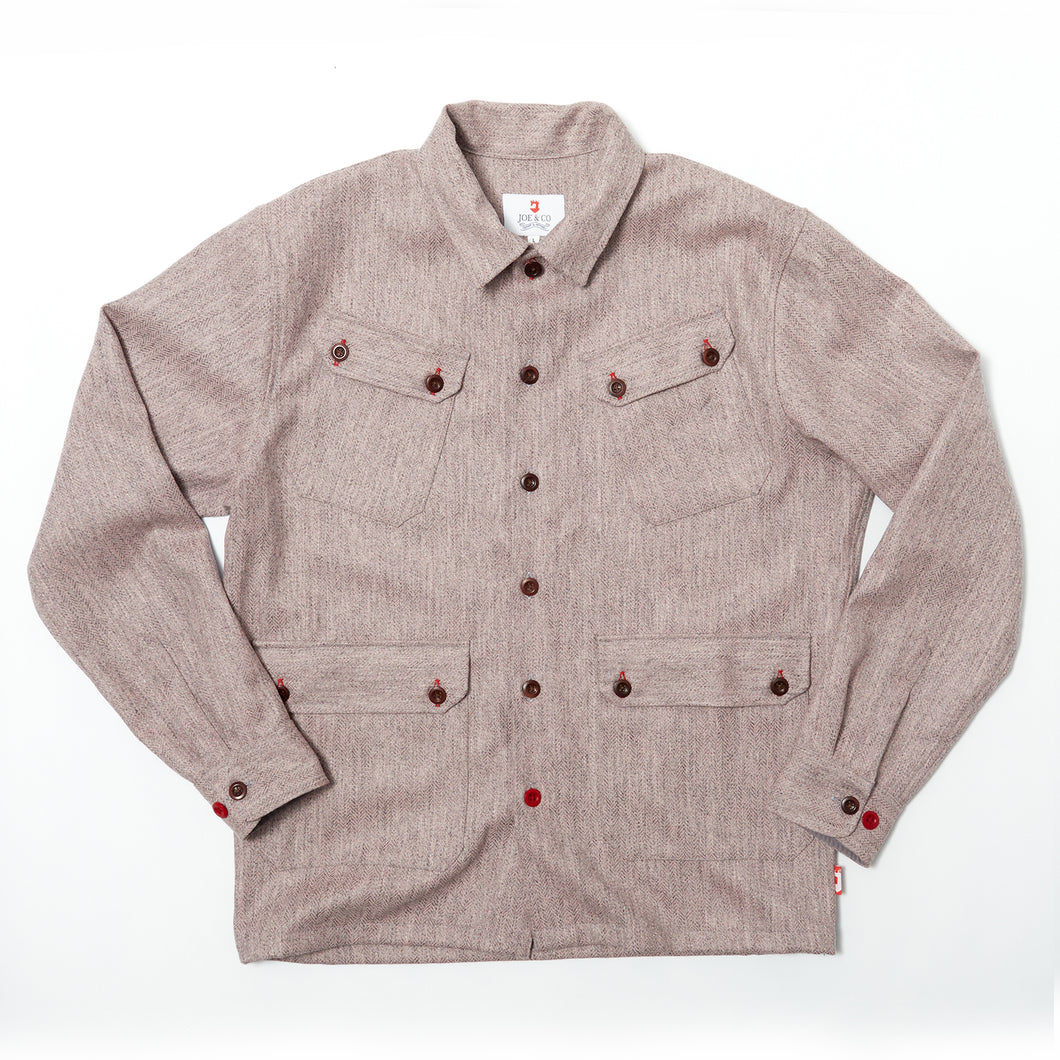 Arkwright 17 Pink British Woven Wool Over Shirt