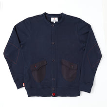Load image into Gallery viewer, Val 02 Dark Navy Knitted Loopback Cardigan

